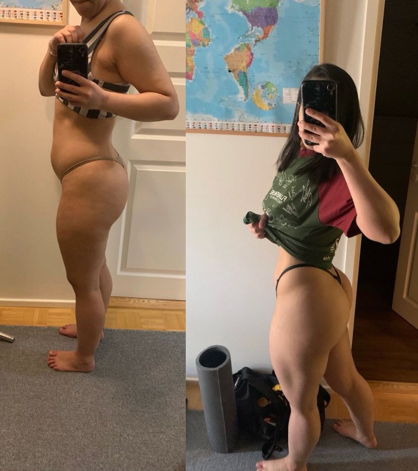 Antes e depois recomposição corporal feminina Natflix 08